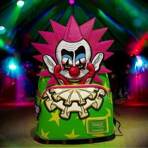 Loungefly Killer Klowns From Outer Space Mini Backpack Bright Neon Circus NWT
